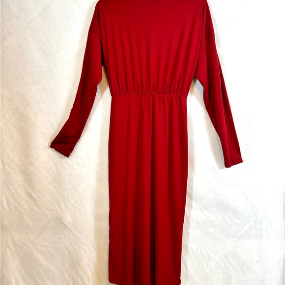 NWT Pretty Garden Red Midi Bodycon Dress / Small - Picture 8 of 11